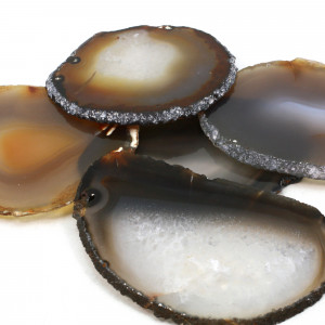 Agate Slice, A3 size ~ 85mm, Bag of 5 - Natural