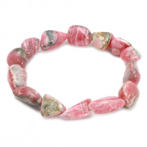 Tumbled Bead Bracelet, Rhodochrosite