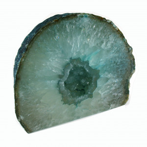Agate Cut Base slice, turquoise with Crystal Centre  ~16cm
