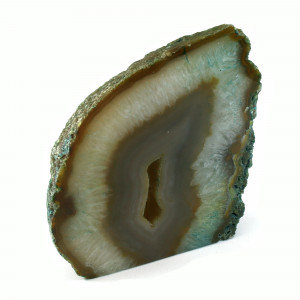 Agate Cut Base slice, turquoise with Crystal Centre  ~16cm