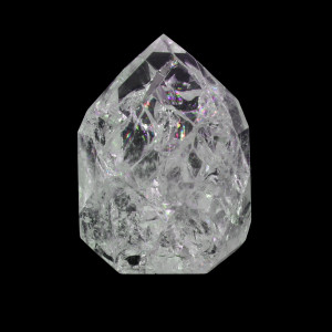 Fire & Ice Quartz, polished point ~ 65mm tall