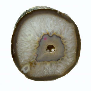 Agate Cut Base slice, Natural blue/grey banding  ~11cm