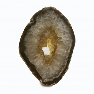 Agate Cut Base slice, Natural brown with Crystal Centre  ~13cm