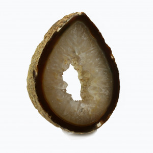 Agate Cut Base slice, Natural brown with Crystal Centre  ~11cm