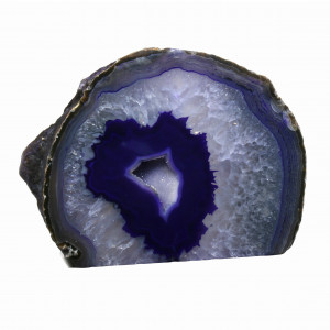 Agate Cut Base slice,  Purple with Crystal centre ~13cm
