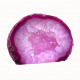 Agate Cut Base slice, Pink with crystal centre ~10cm