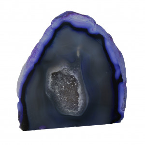 Agate Cut Base slice,  Purple with Crystal centre ~14cm