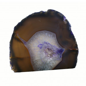 Agate Cut Base slice,  Purple with Crystal centre ~17cm