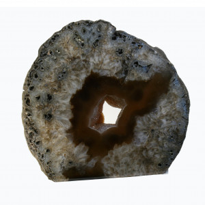 Agate Cut Base slice,  Natural with crystal centre ~14cm