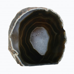 Agate Cut Base slice,  Natural with crystal centre ~9cm