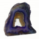 Agate Cut Base slice, Purple with Crystal centre ~13cm