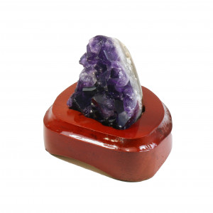 Amethyst Cluster on Wood, polished ~ 7cm