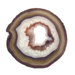 Agate Thin Slice, Mauve with crystal centre ~ 22cm