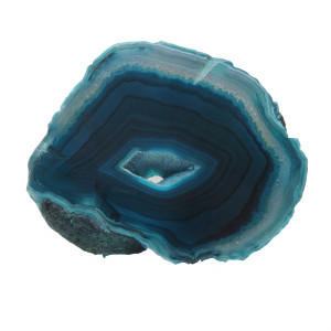 Agate Cut Base slice, Turquoise with Crystal Centre  ~13cm