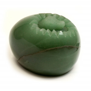Reptile emerging from egg, Aventurine Green ~8cm