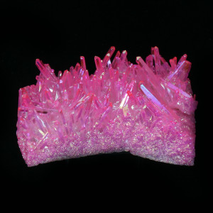Quartz, Neon Pink Quartz Cluster ~ 8cm wide