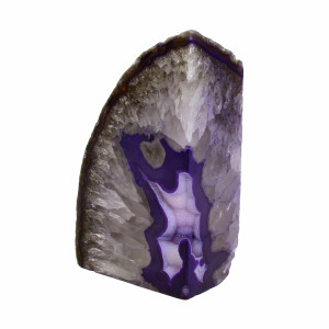 Agate Monolith, two polished faces, Purple ~ 18cm tall