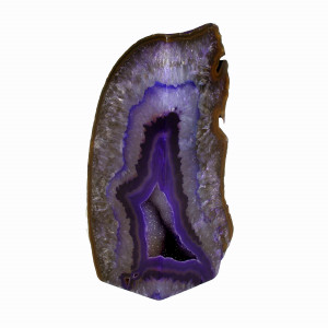Agate Monolith, two polished faces, Purple ~ 16cm tall