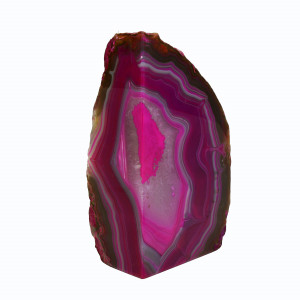 Agate Monolith, two polished faces, Pink ~ 18cm tall