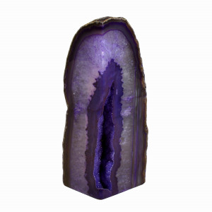 Agate Monolith, two polished faces, Purple ~ 16cm tall