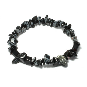 Gemchip Bracelet, Obsidian - Snowflake