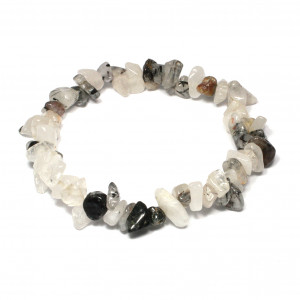 Gemchip Bracelet, Quartz - Tourmalinated