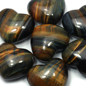 Heart, Tiger Eye - Blue