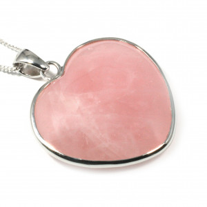 Pendant, Heart, Rose Quartz