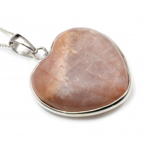 Pendant, Heart, Moonstone