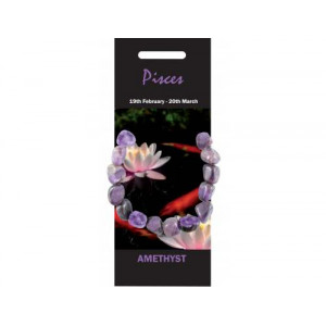NZ02  Nature Bracelet, 5pc  - Amethyst ( Pisces )