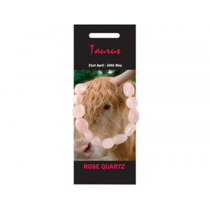 NZ04  Nature Bracelet, 5pc  - Rose Quartz ( Taurus )