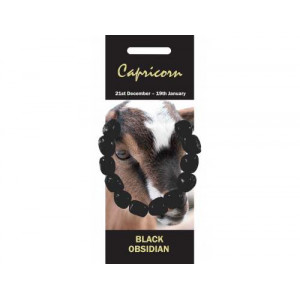 NZ38  Nature Bracelet, 5pc  - Black Obsidian ( Capricorn )