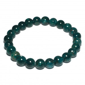 Round Bead Bracelet, Blue Apatite, 8mm