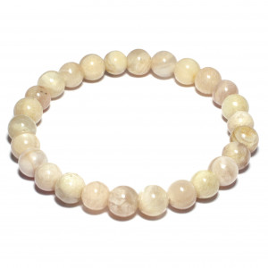 Round Bead Bracelet, Moonstone, 8mm