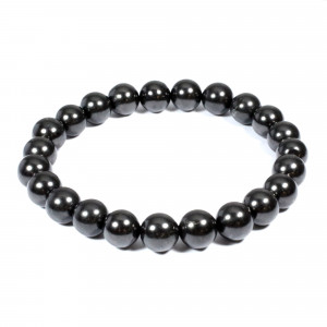 Round Bead Bracelet, Shungite, 8mm
