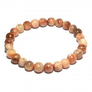 Round Bead Bracelet, Shaded Moonstone, 8mm
