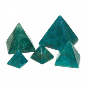 Pyramid, Howlite - Chrysocolla, Mini, ~25mm