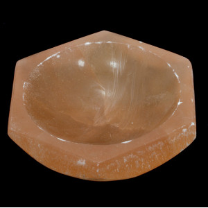 Gemstone Bowl, Hexagonal, Peach Selenite, 8cm