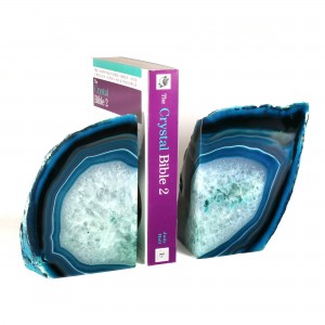 Agate Book Ends, turquoise with Crystal Centre ~ 13cm
