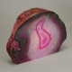 Agate Cut Base slice, pink with Crystal Centre  ~9cm
