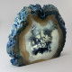 Agate Cut Base slice, Blue with Crystal Centre  ~15cm