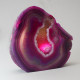 Agate Cut Base slice, Pink with Crystal Centre  ~14cm