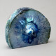 Agate Cut Base slice, Blue with Crystal Centre  ~12cm
