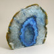Agate Cut Base slice, Blue with Crystal Centre  ~14cm