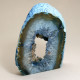 Agate Cut Base slice, Blue with Crystal Centre  ~13cm