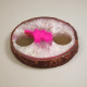 Agate Tea Light, 2 hole, Pink ~ length 14cm.