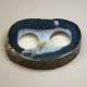 Agate Tea Light, 2 hole, Blue ~ length 14cm.