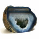 Agate Cut Base slice, Blue with Crystal Centre  ~12cm