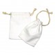 Cotton Pouch, White, Bag of 40