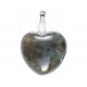 Pendant, Heart, Labradorite, 2-stone
